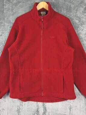 Vintage LL Bean Jacket Large Fleece Full Zip Classic Heritage Outdoor Mock Neck